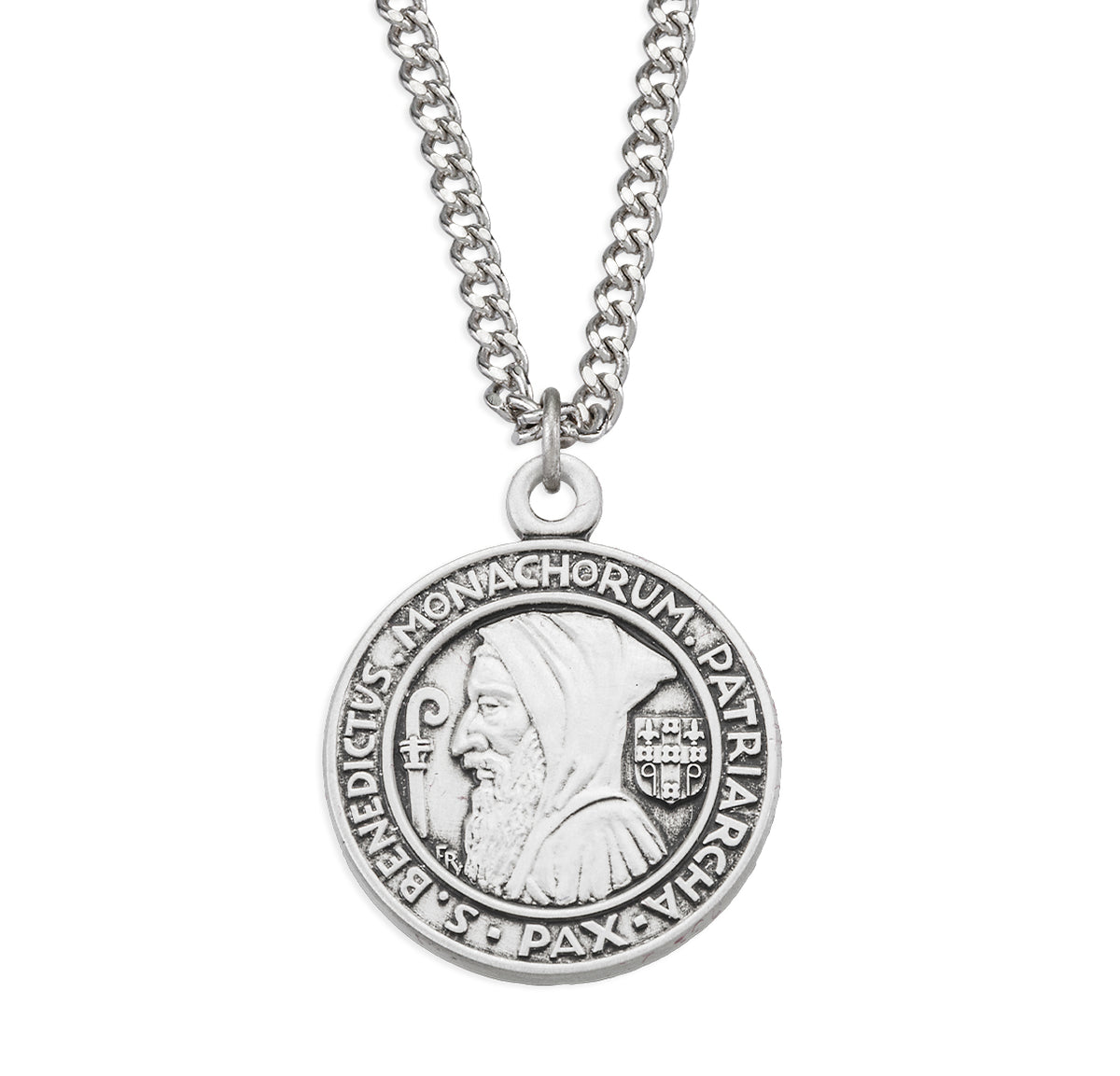 Saint Benedict Protection Round Jubilee Sterling Silver Medal Pendant