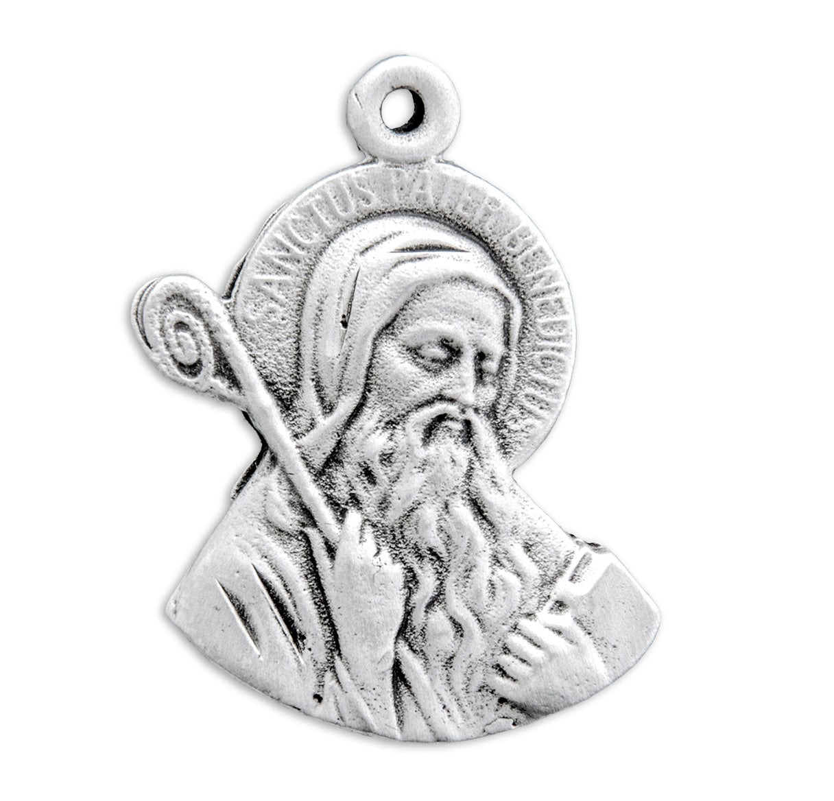 Saint Benedict Protection Sterling Silver Medal Pendant with Chain