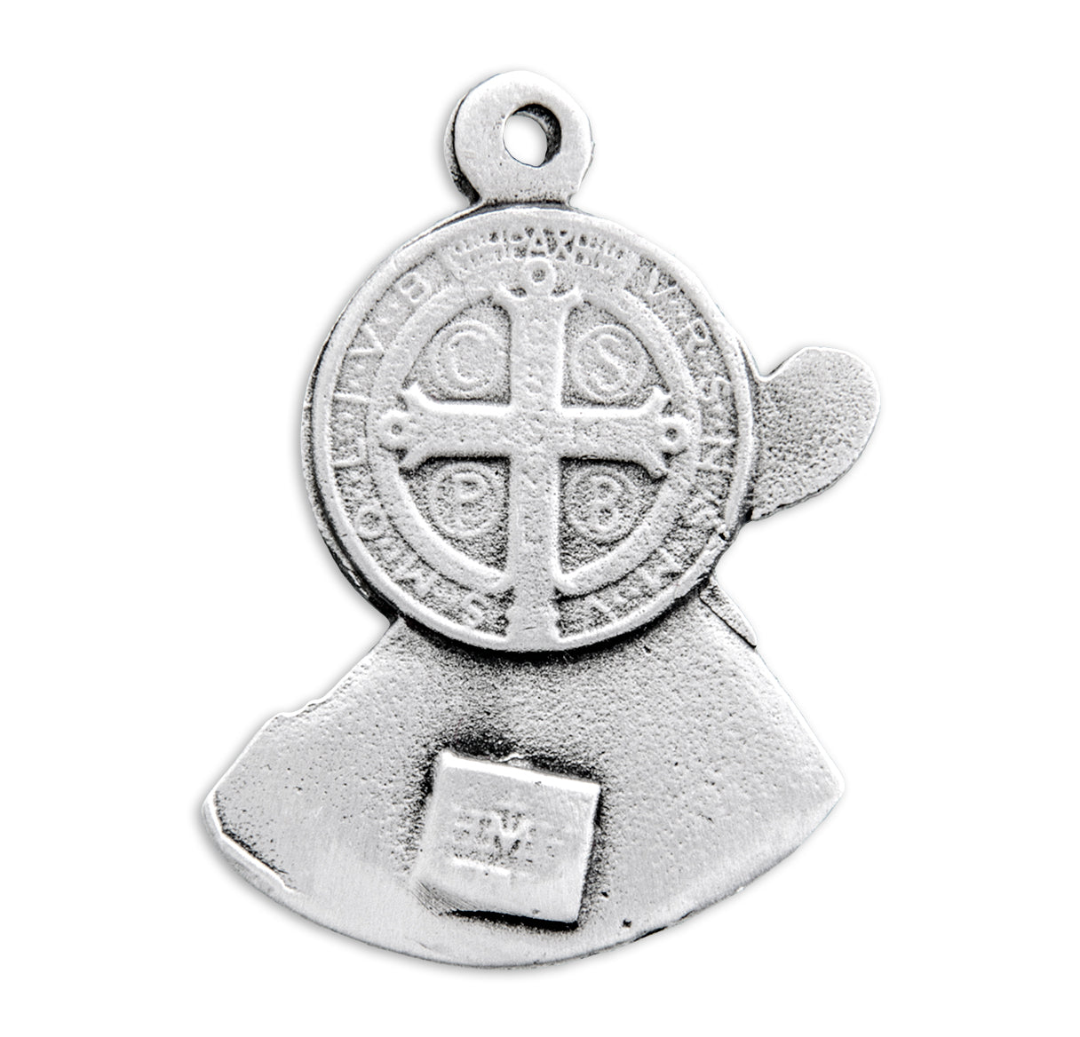 Saint Benedict Protection Sterling Silver Medal Pendant with Chain