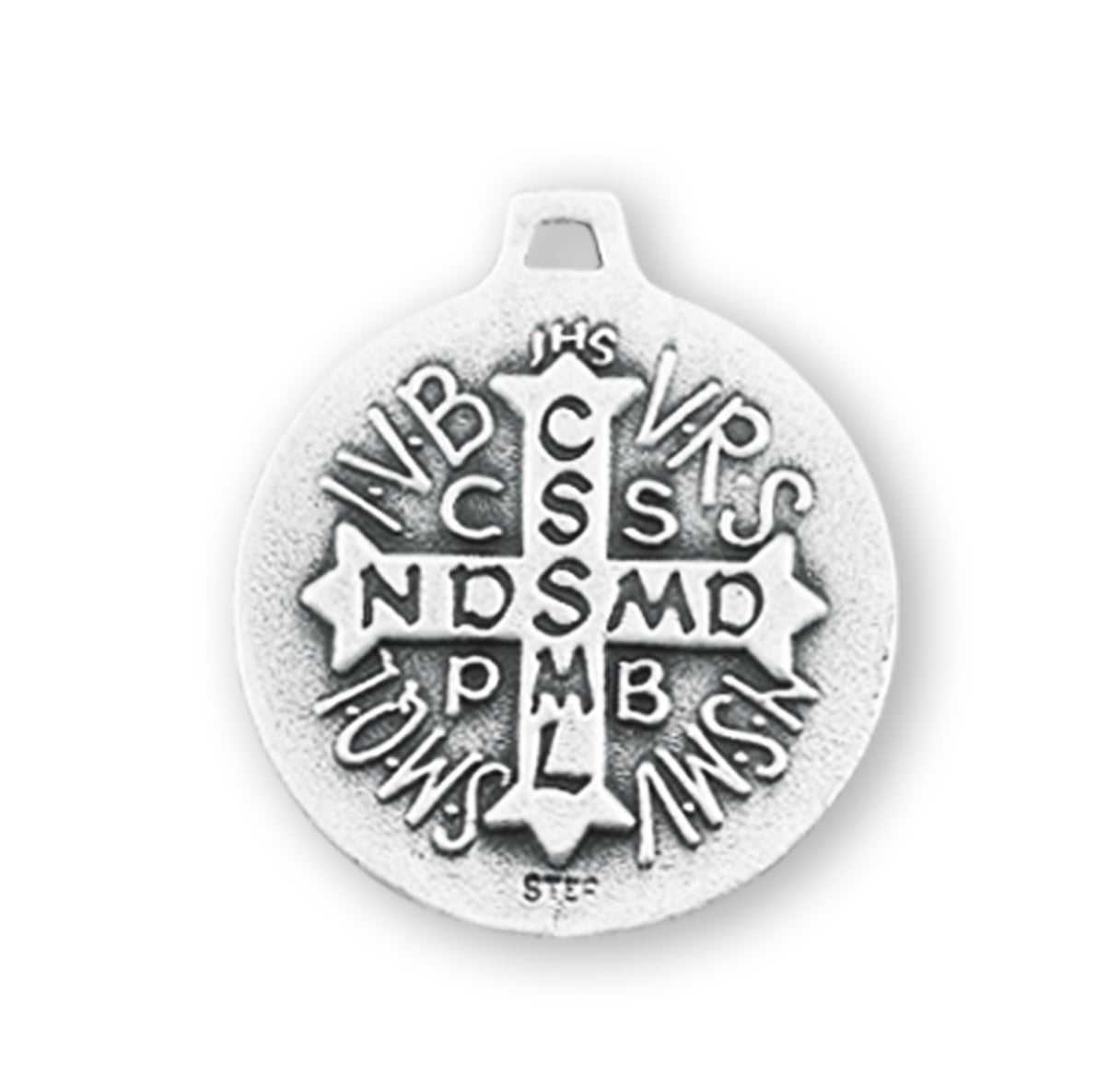 Saint Benedict Protection Sterling Silver Medal Pendant with Chain