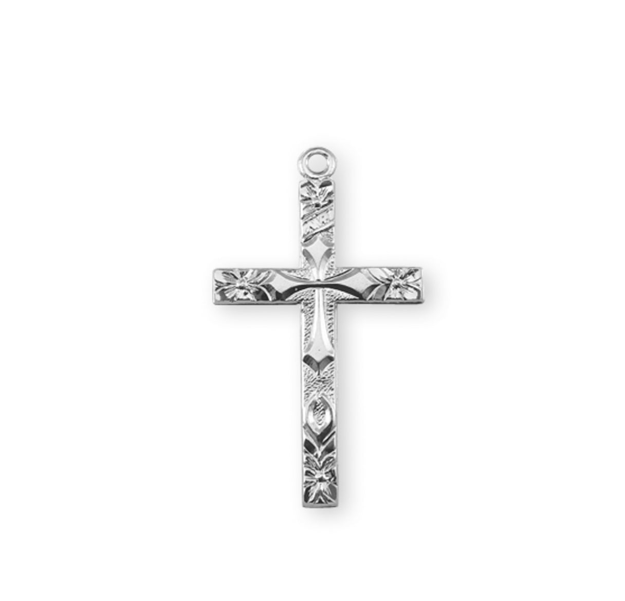 Sterling Silver Flower Tipped Cross