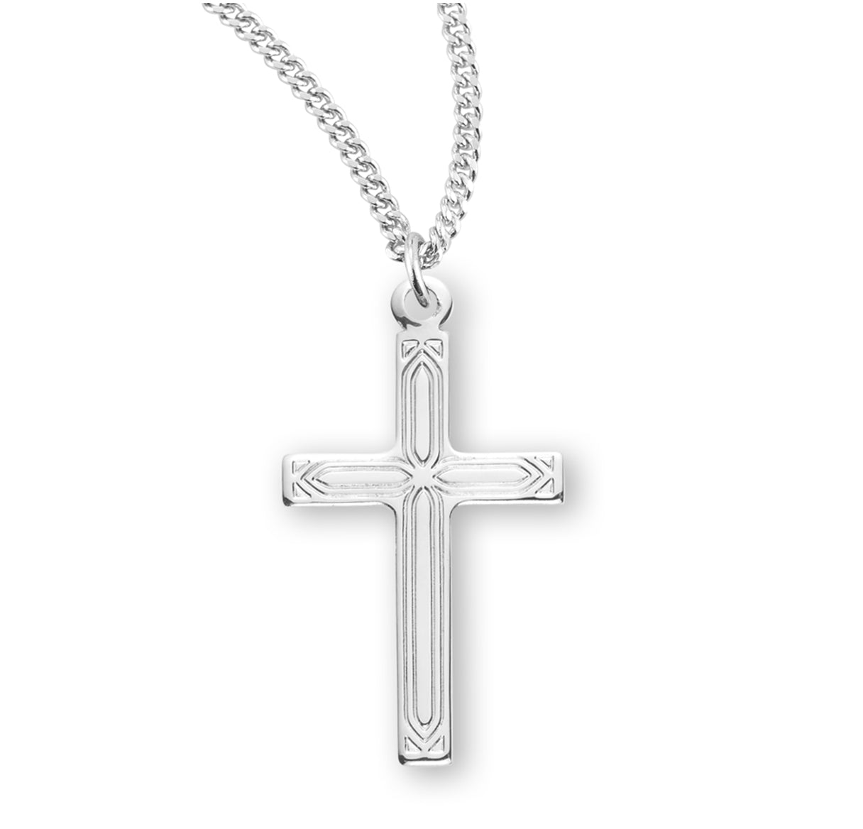 Sterling Silver Engraved Cross