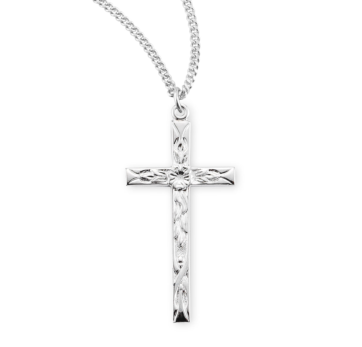 Sterling Silver Etched Cross