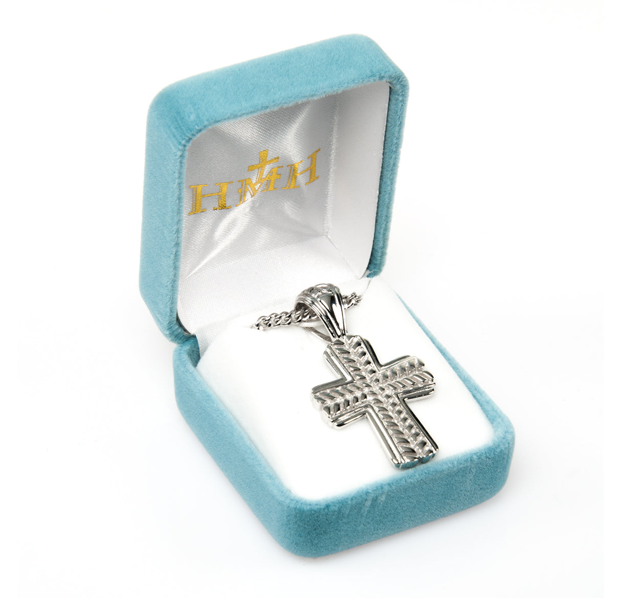 Sterling Silver Wide Wheat Cross