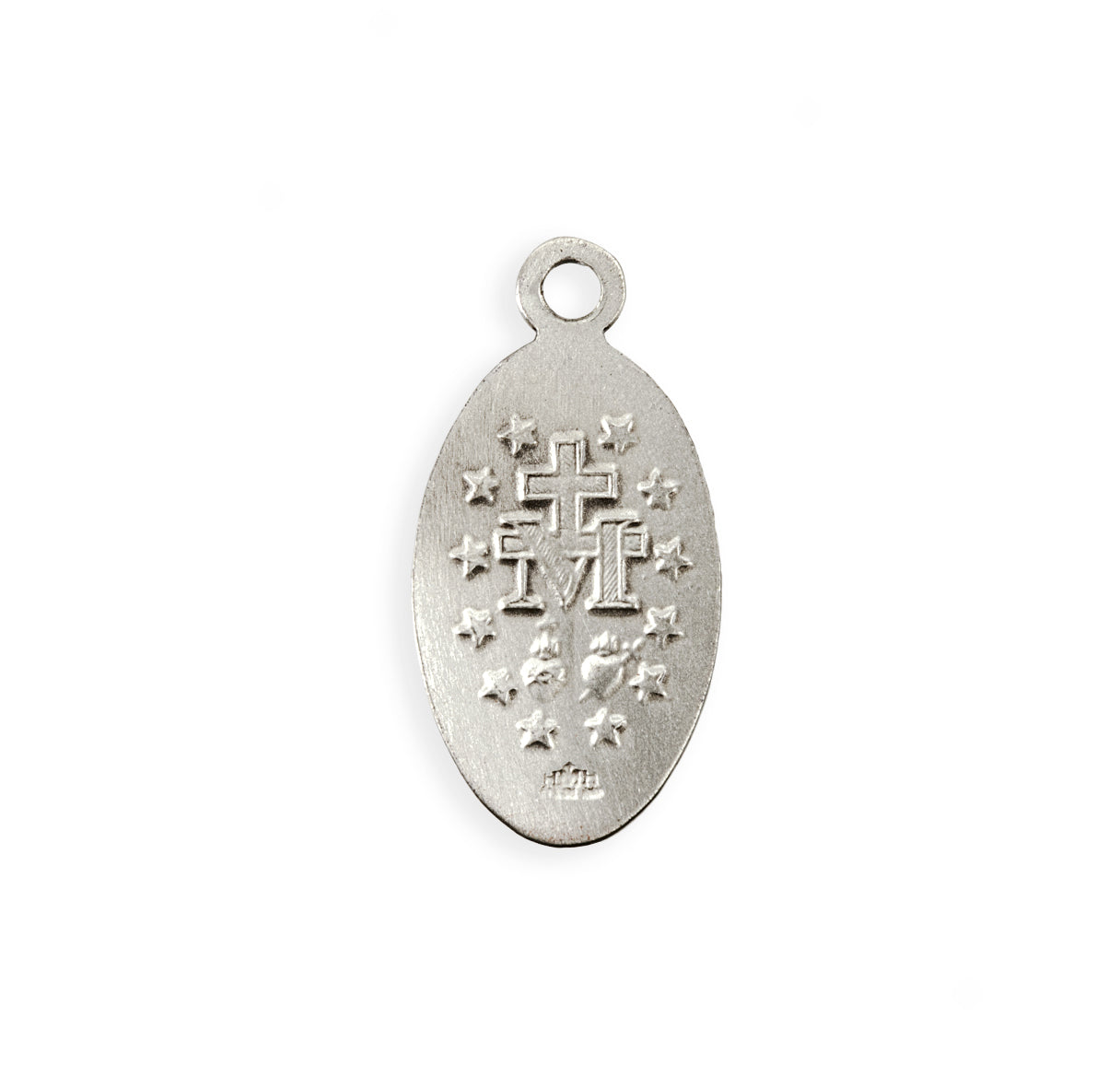 Sterling Silver Oval Miraculous Medal Pendant with Chain