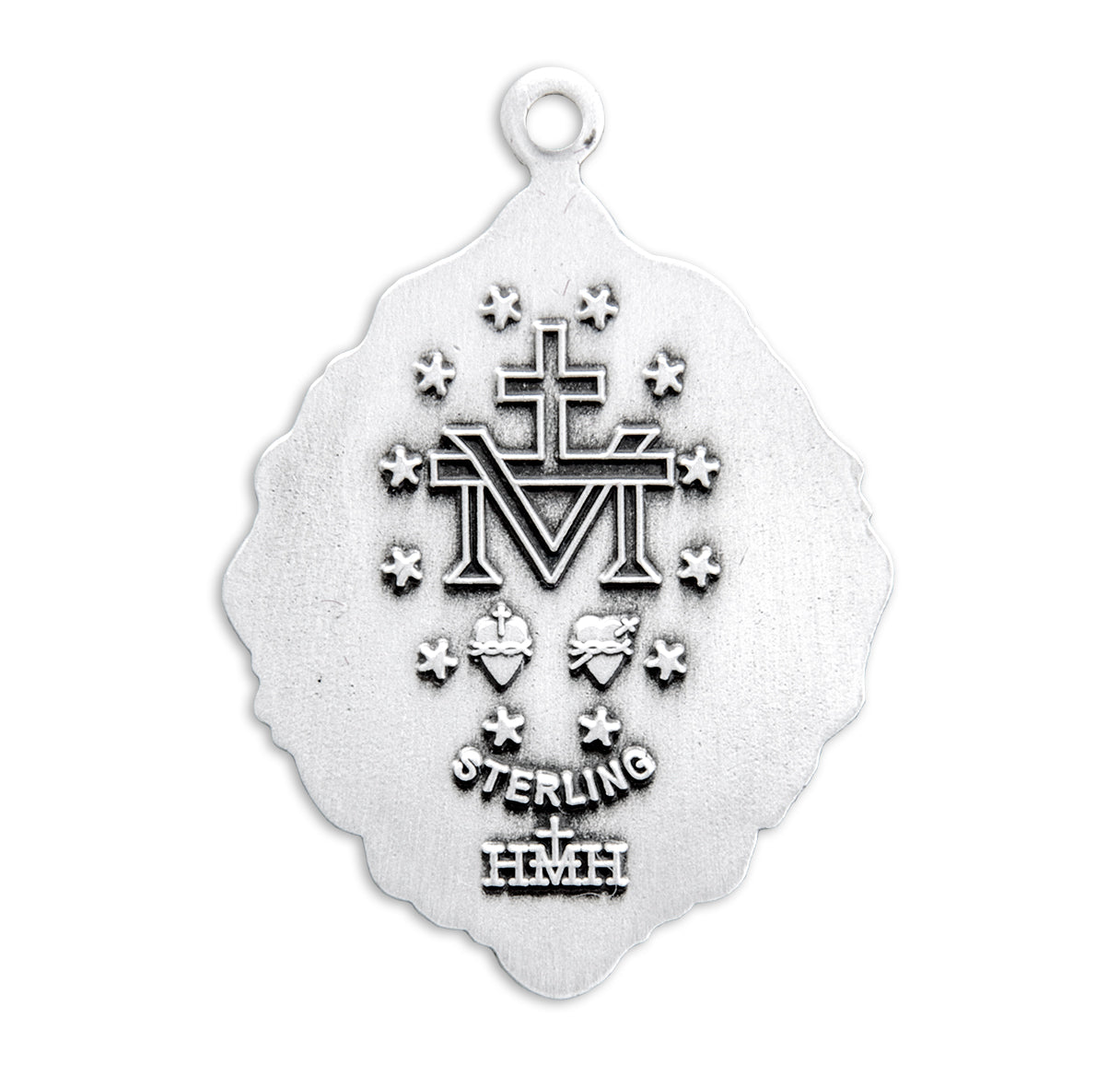 Sterling Silver Miraculous Medal Pendant with Chain
