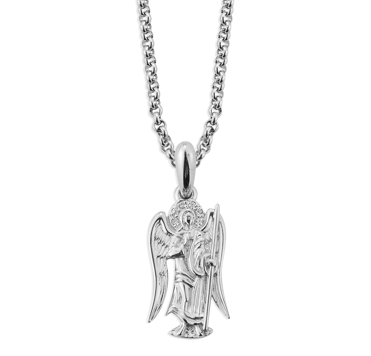 Sterling Silver St. Michael Angel Pendant
