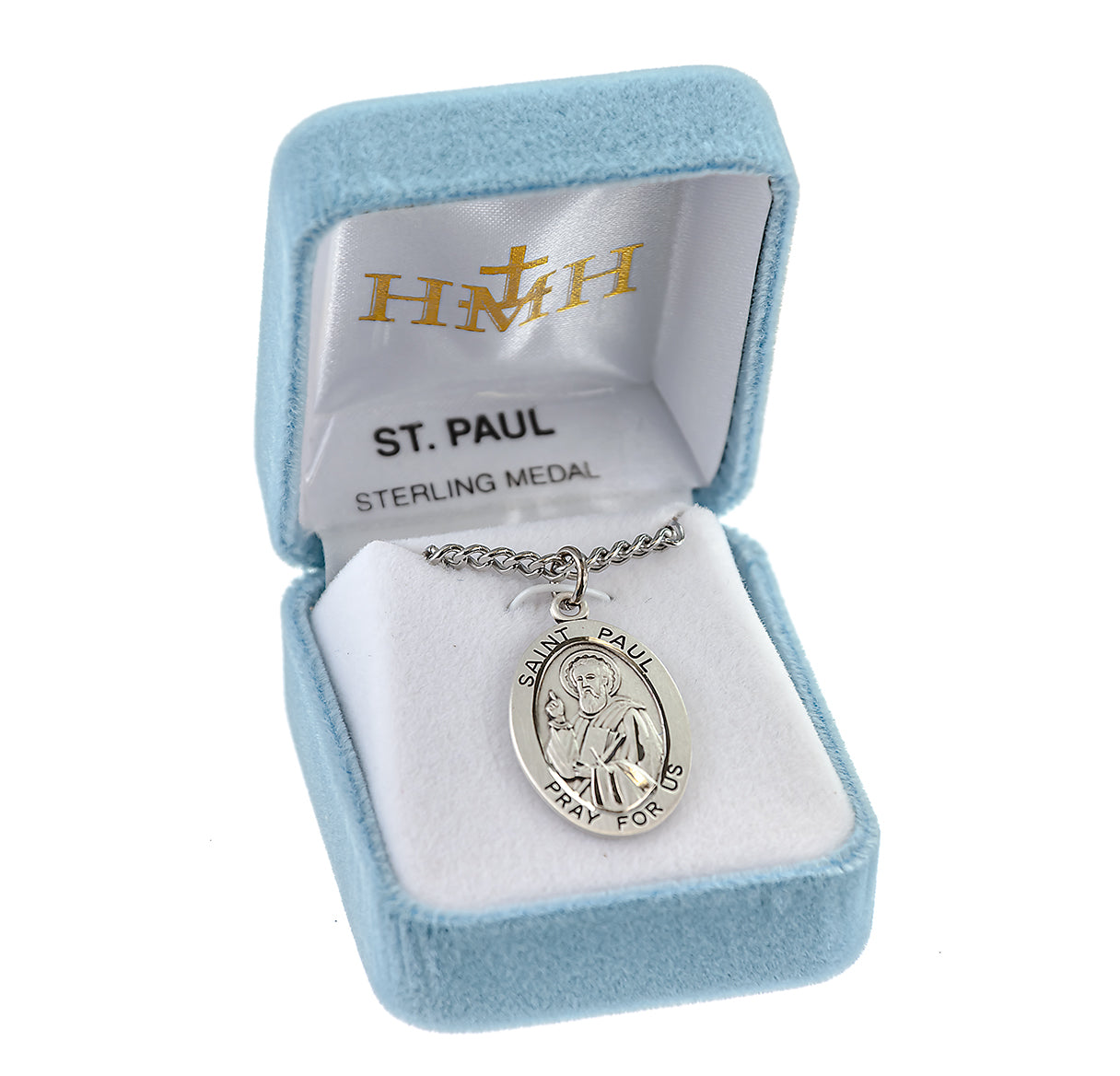 Patron Saint Paul Oval Sterling Silver Medal Pendant with Chain