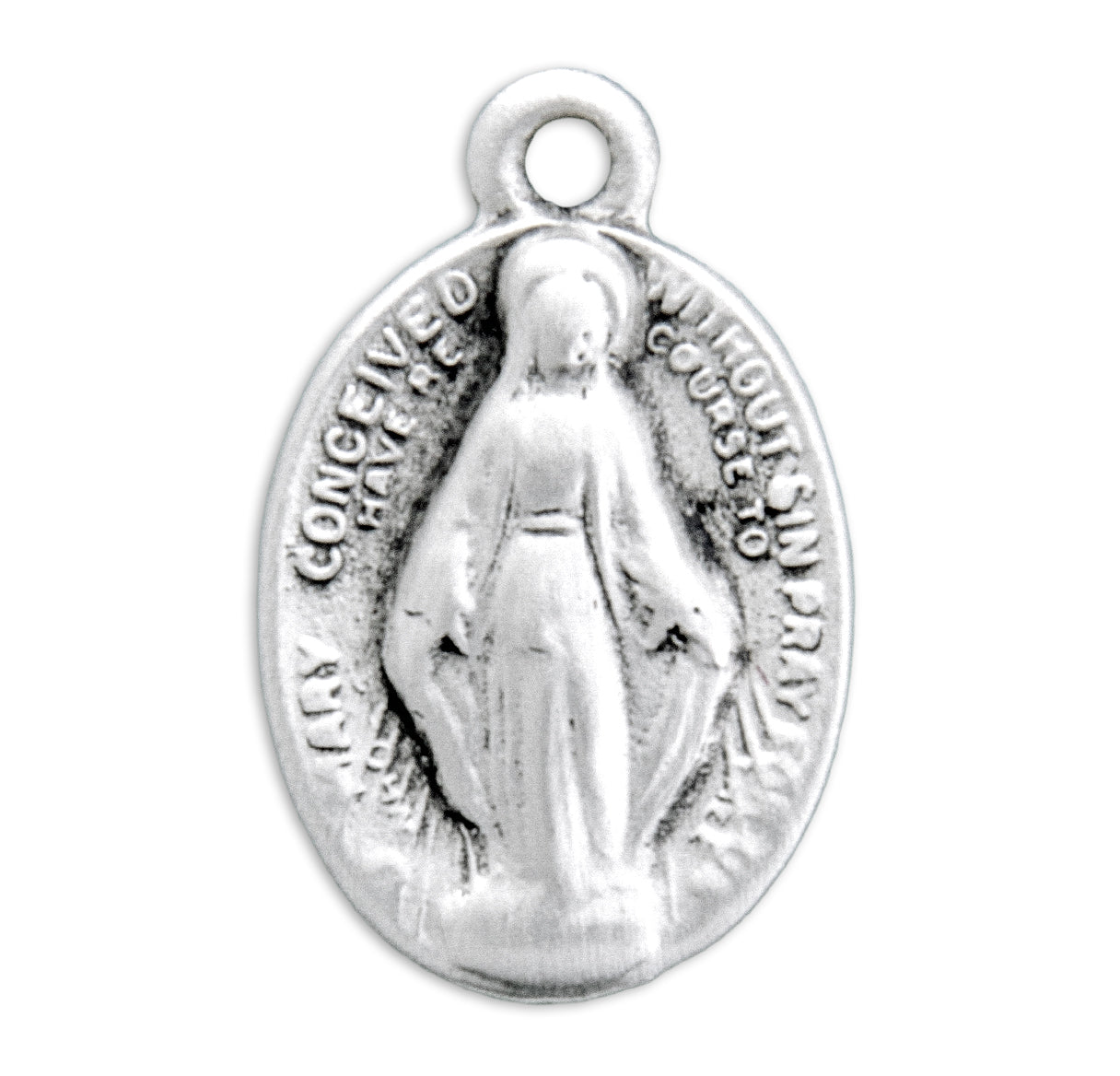 Sterling Silver Baby Miraculous Medal Pendant with Chain