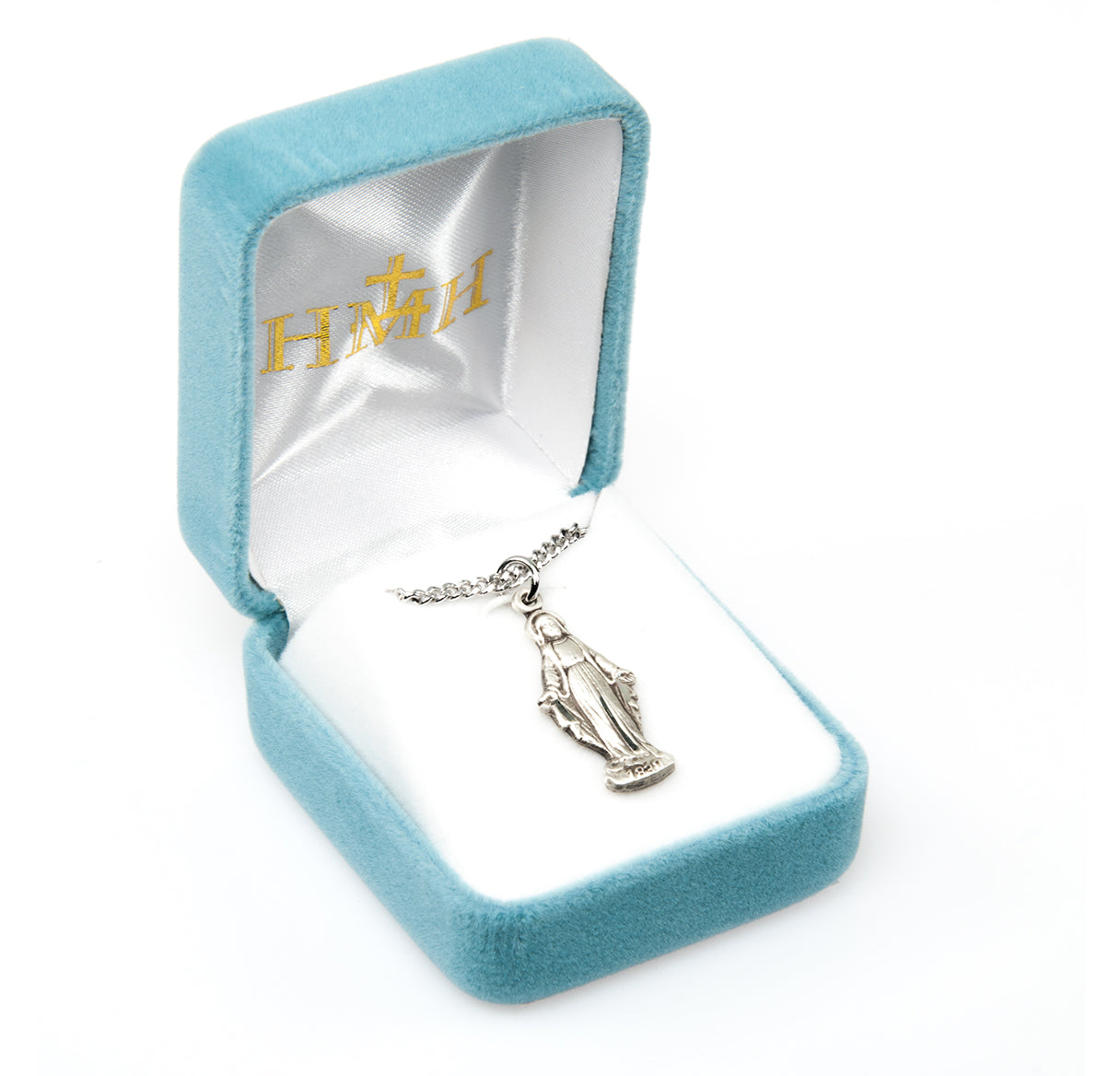 Our Lady of Grace Sterling Silver Medal Pendant with Chain