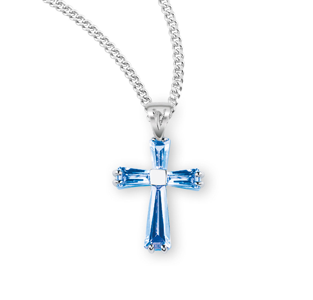 Light Amethyst Zirconia Cross Pendant