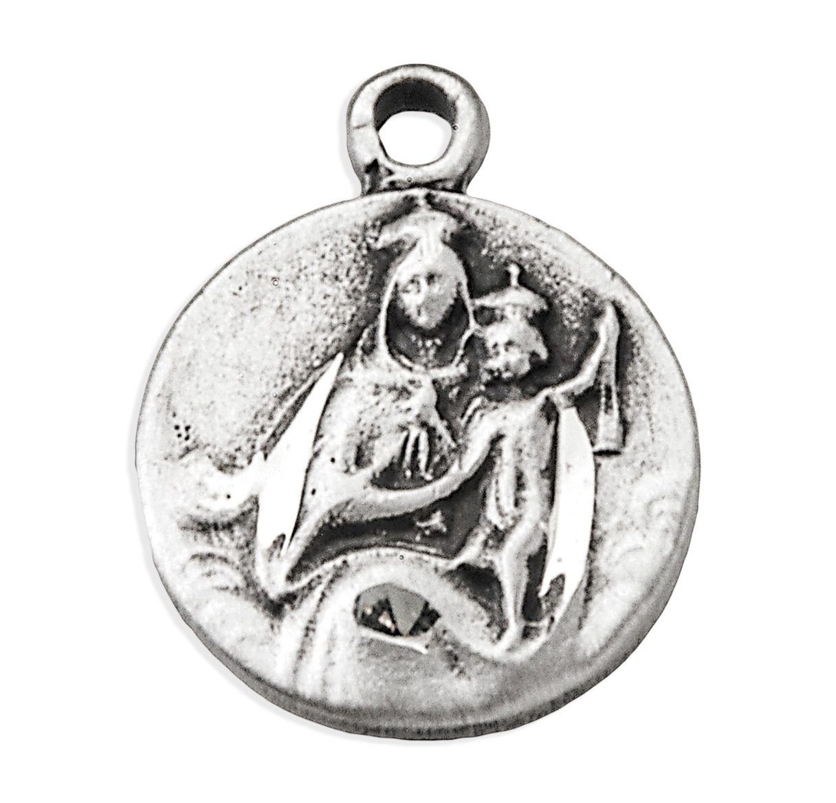 Sterling Silver Scapular Sacred Heart of Jesus Medal Pendant with Chain