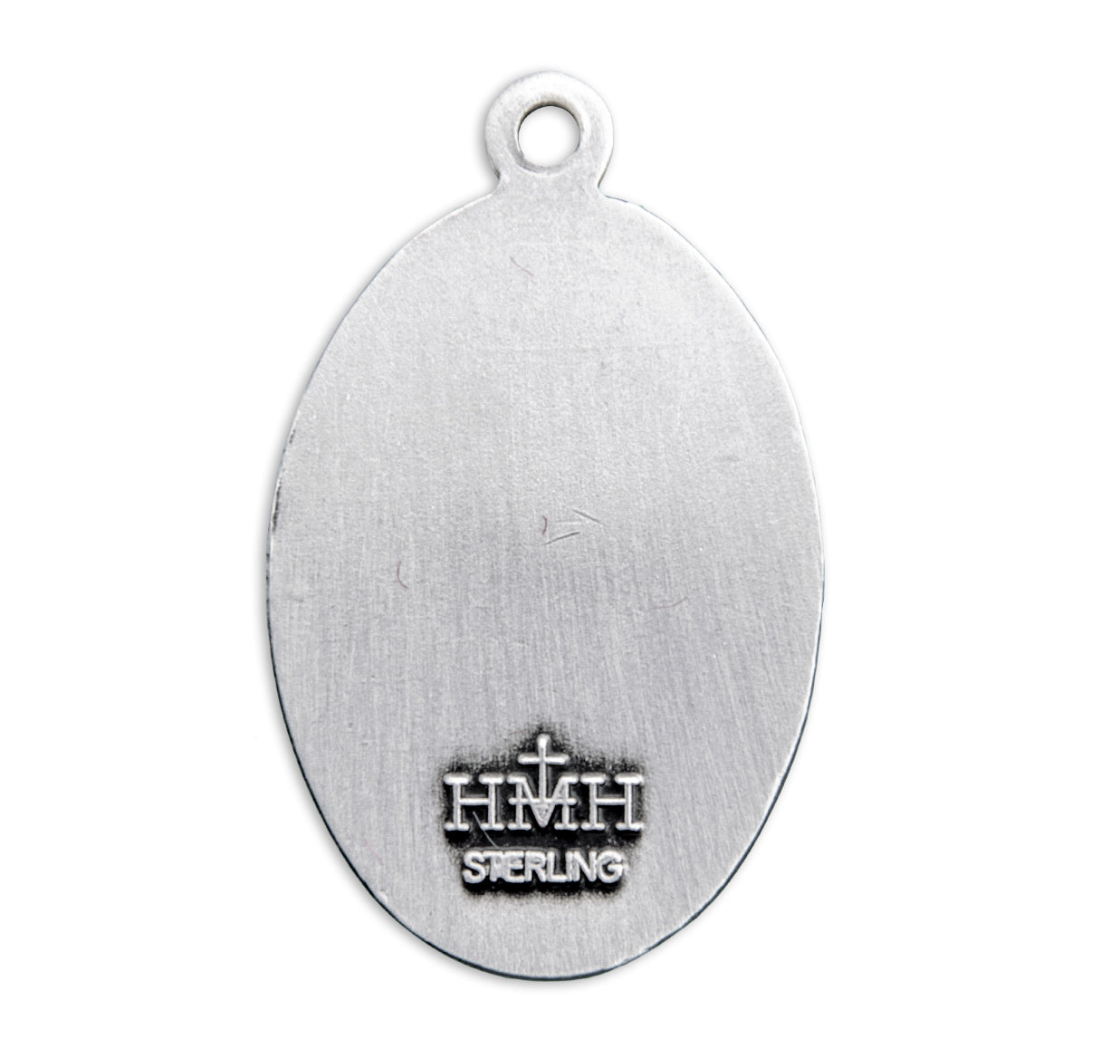 Saint Christopher Oval Sterling Silver Medal Pendant with Chain