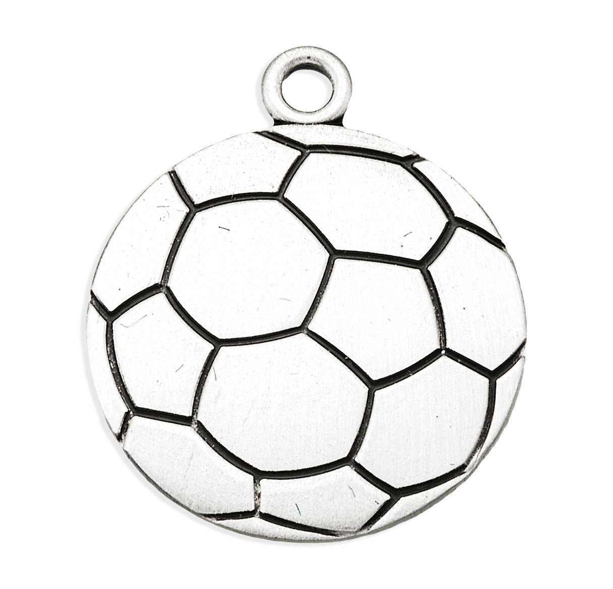 Lord Jesus Christ Sterling Silver Soccer Athlete Medal Pendant with Chain
