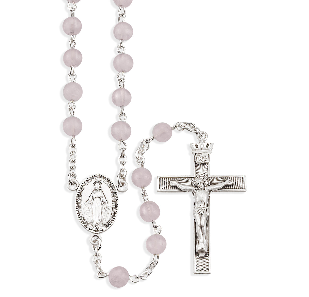 Genuine Rose Quartz Sterling Rosary