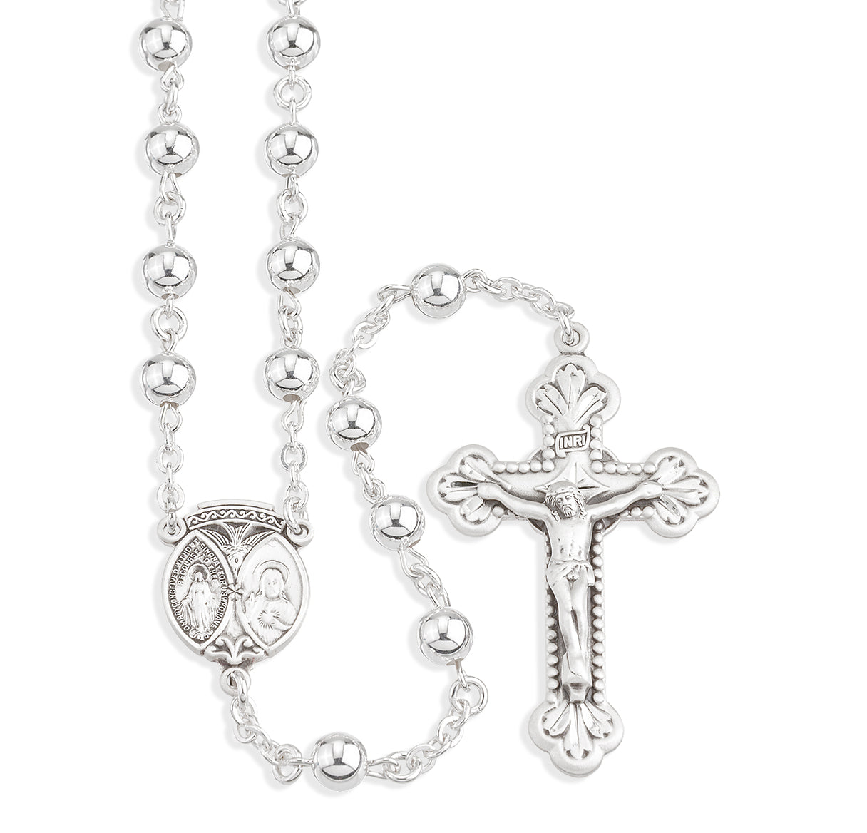 6mm High Polished Sterling Silver Rosary