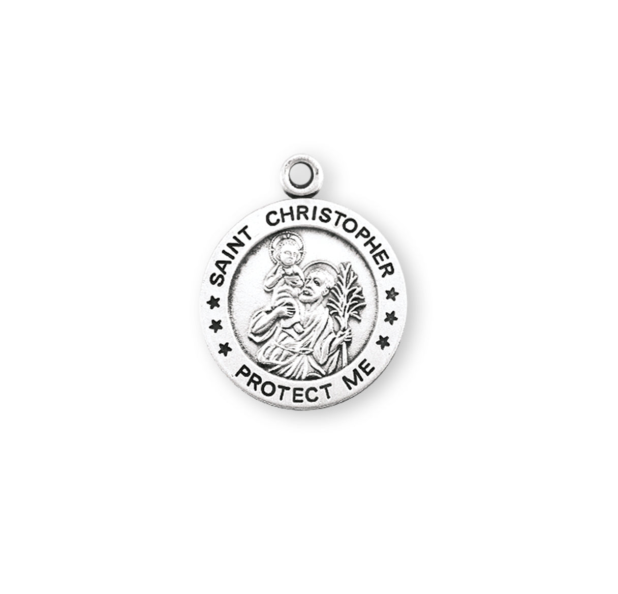 Sterling Silver Army National Guard Medal with St. Christopher on Reverse Side