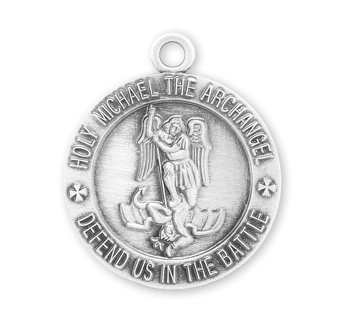 Saint Michael Sterling Silver EMT Medal Pendant with Chain