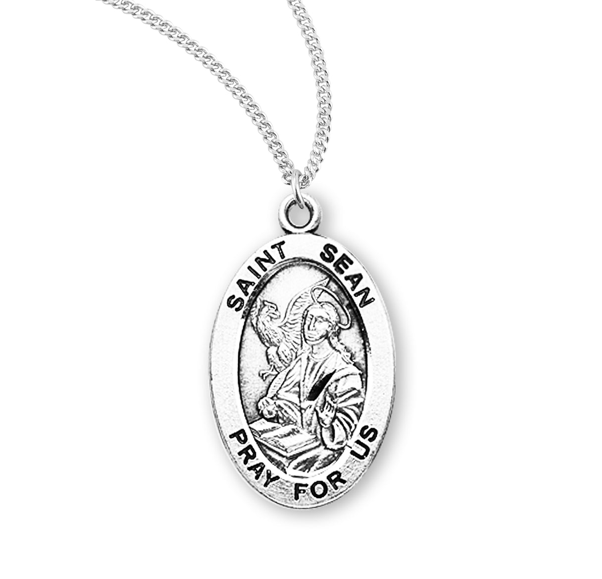 Patron Saint Sarah Oval Sterling Silver Medal Pendant with Chain