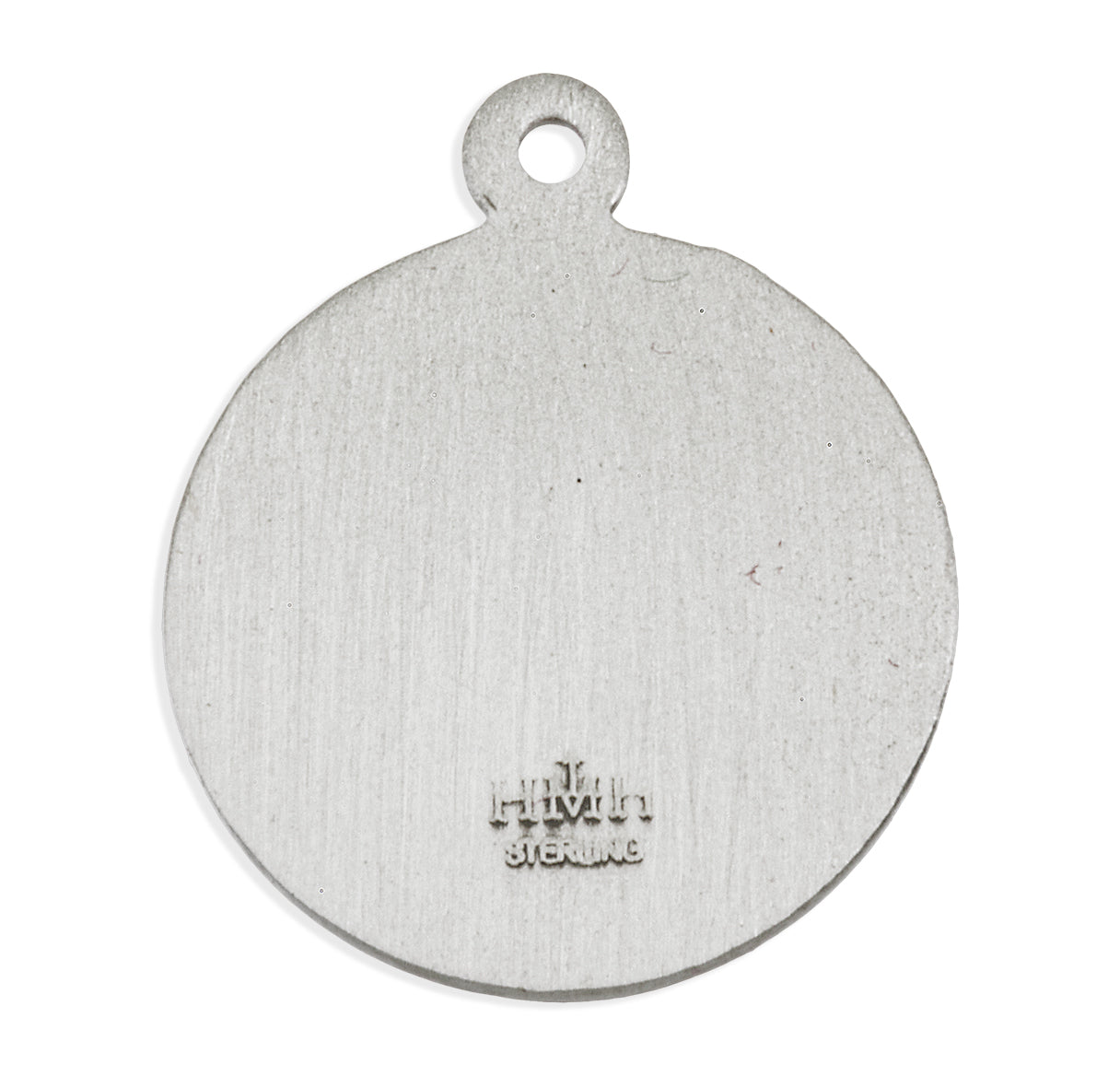 Patron Saint Patrick Round Sterling Silver Medal Pendant with Chain