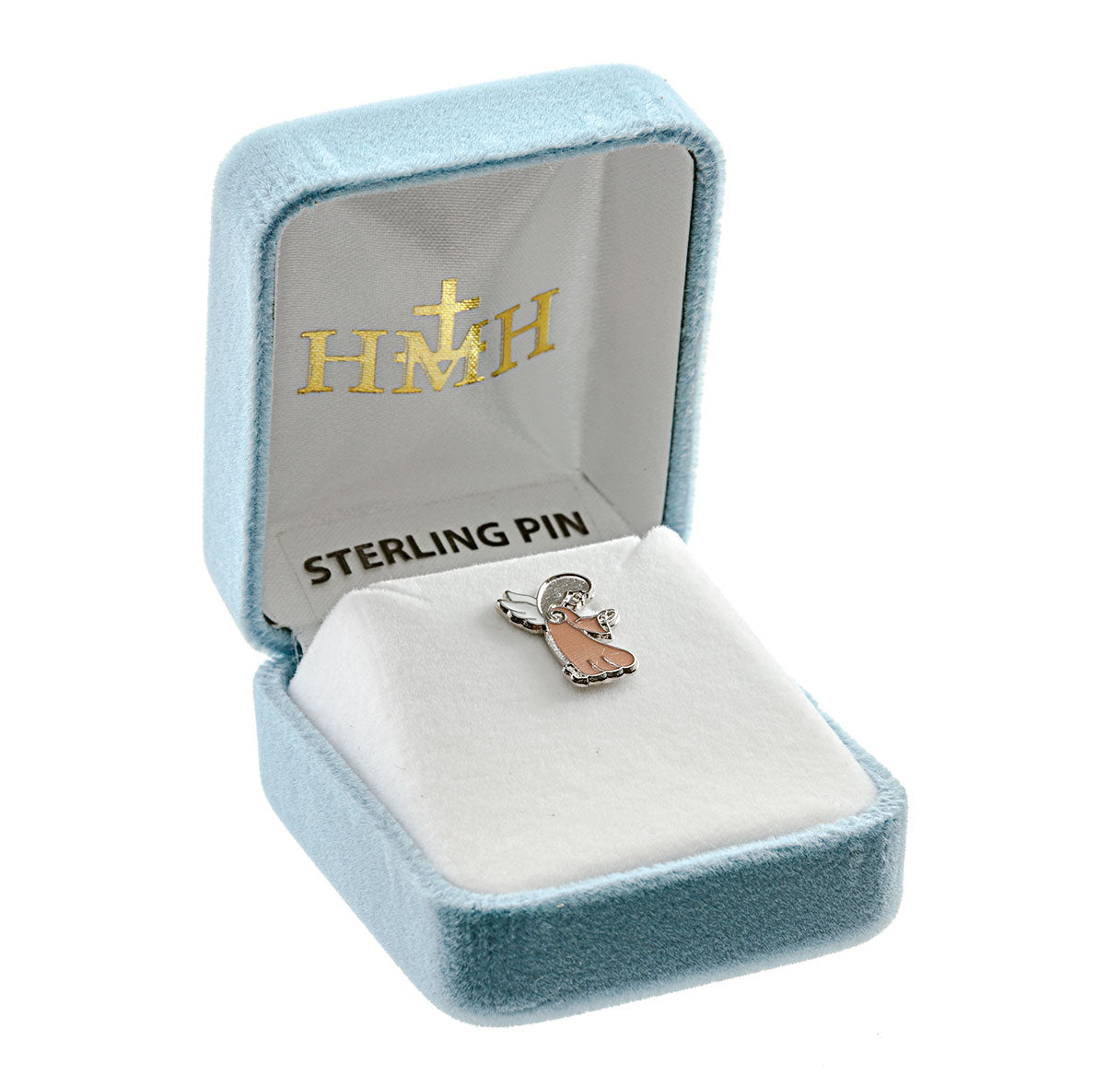 Sterling Silver Baby Guardian Angel on a Bar Pin