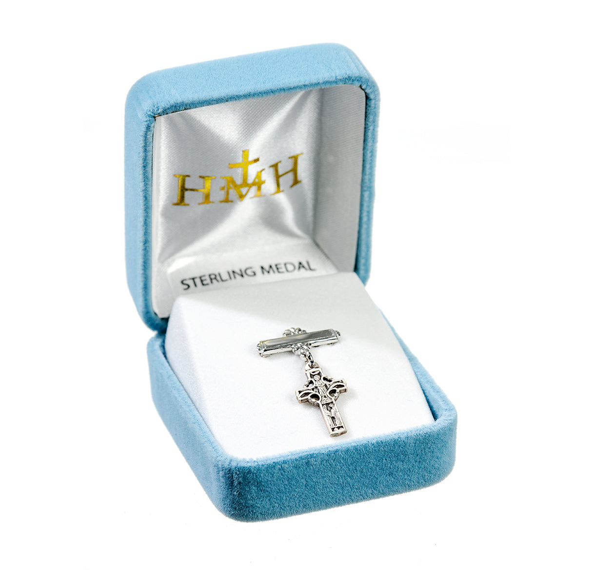 Sterling Silver Irish Celtic Cross on a Bar Pin