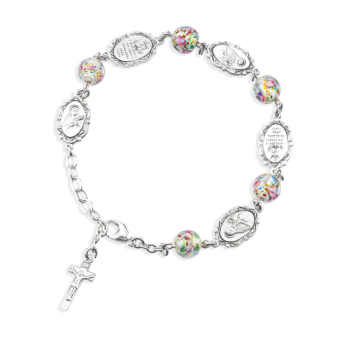 Saint Therese Sterling Silver Bracelet 8mm Necklace | .925 Silver