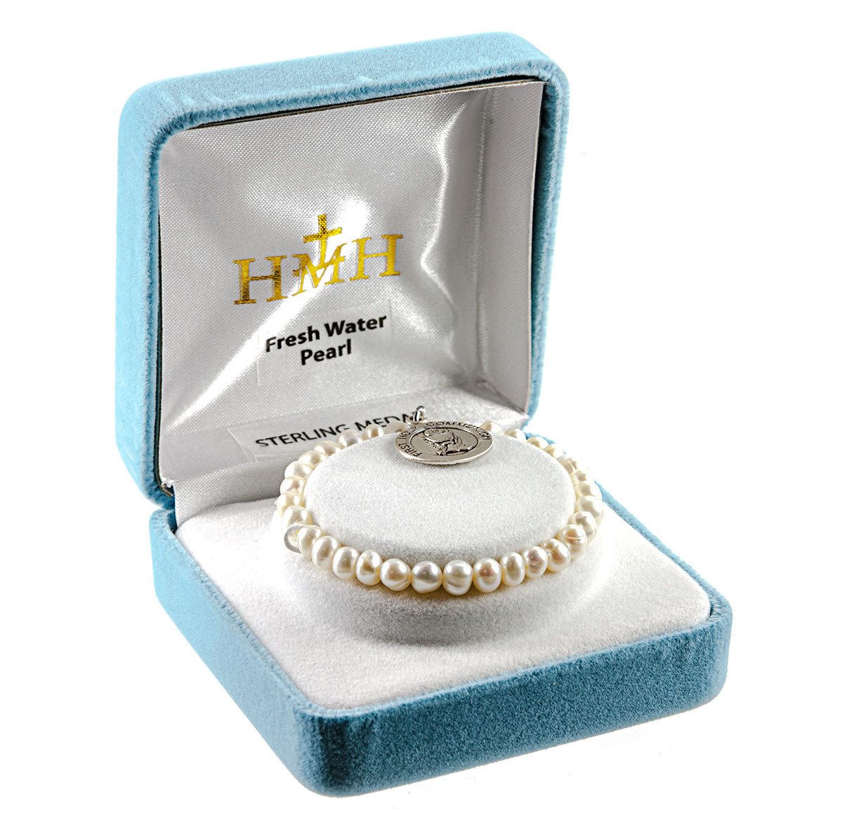 Freshwater Pearl First Communion Stretch Bracelet Necklace | Catholic Jewelry