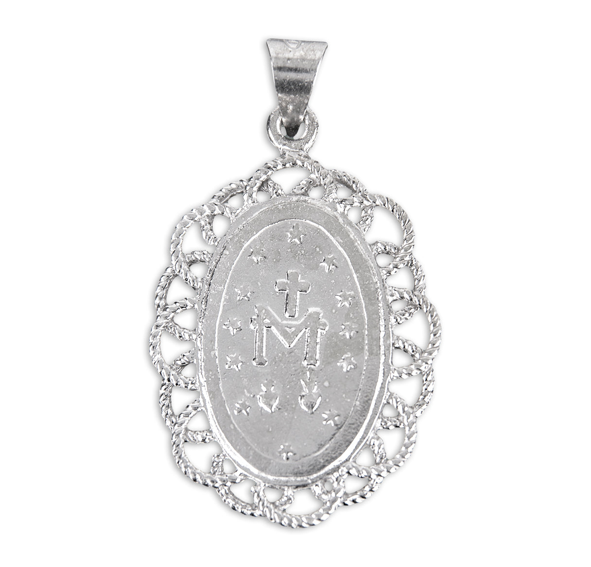 Light Blue Sterling Silver Cameo Miraculous Medal Necklace | .925 Silver