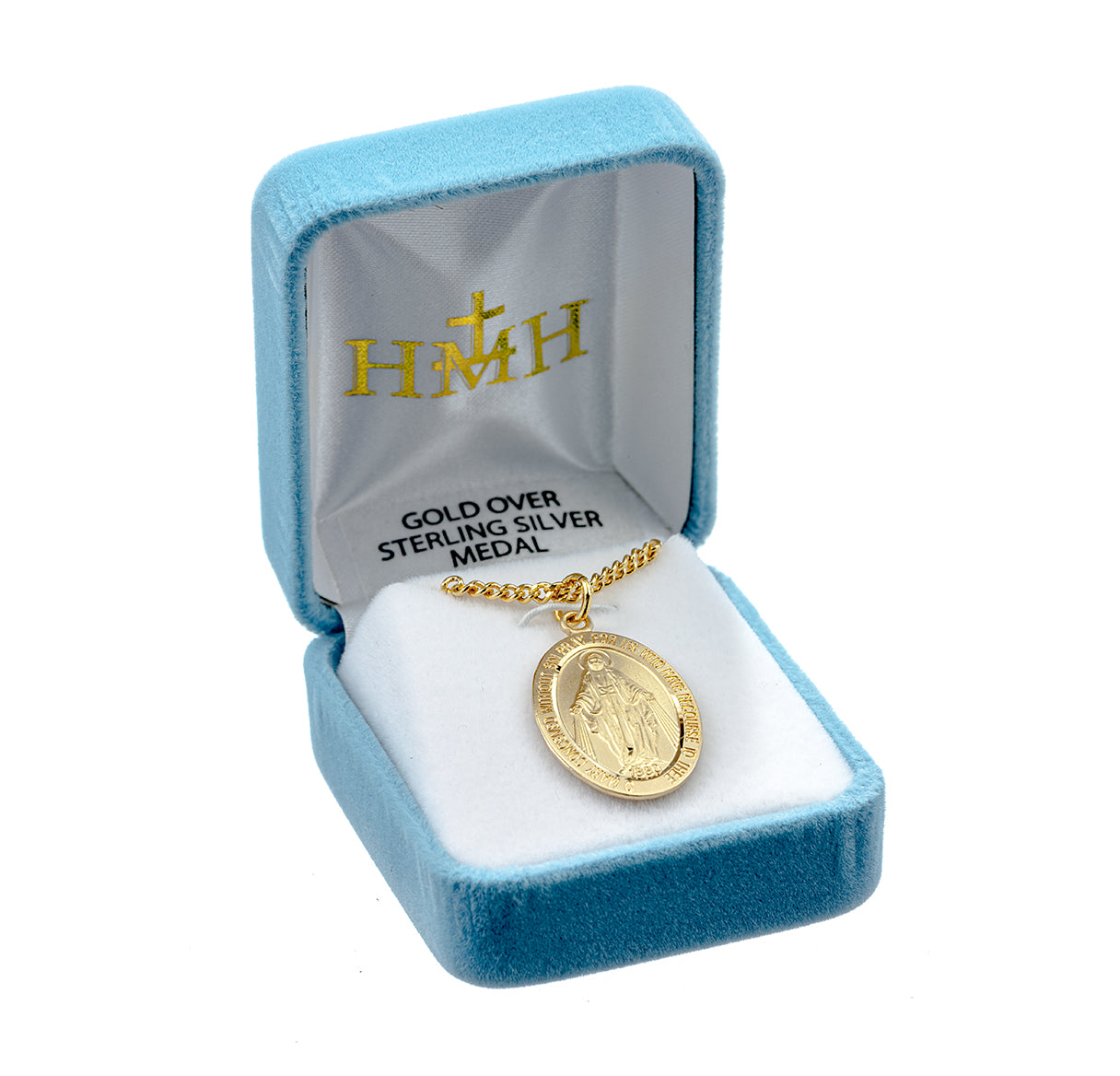 Gold Over Sterling Silver Miraculous Medal Necklace | 16kt Gold Plated .925 Silver