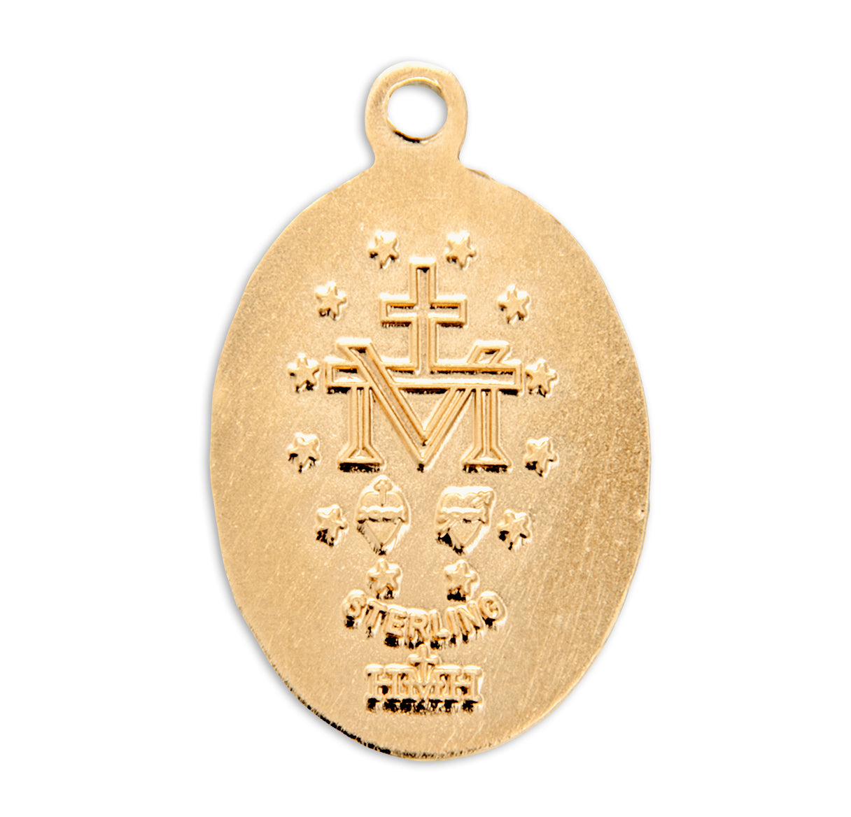 Gold Over Sterling Silver Miraculous Medal Necklace | 16kt Gold Plated .925 Silver