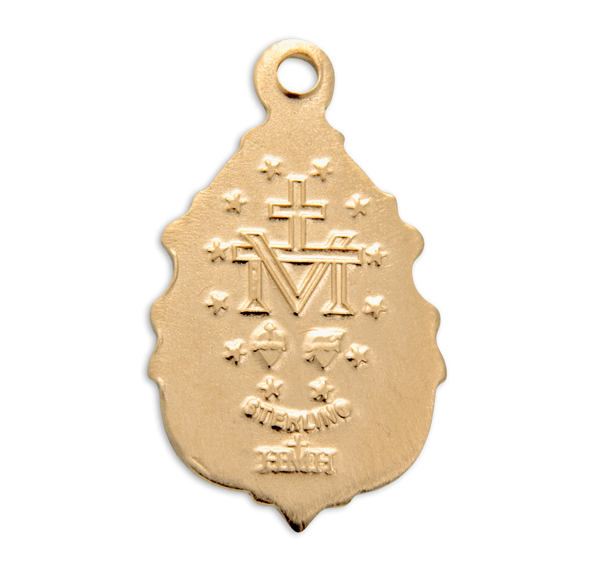 Gold Over Sterling Silver Fancy Baroque Miraculous Medal Necklace | 16kt Gold Plated .925 Silver