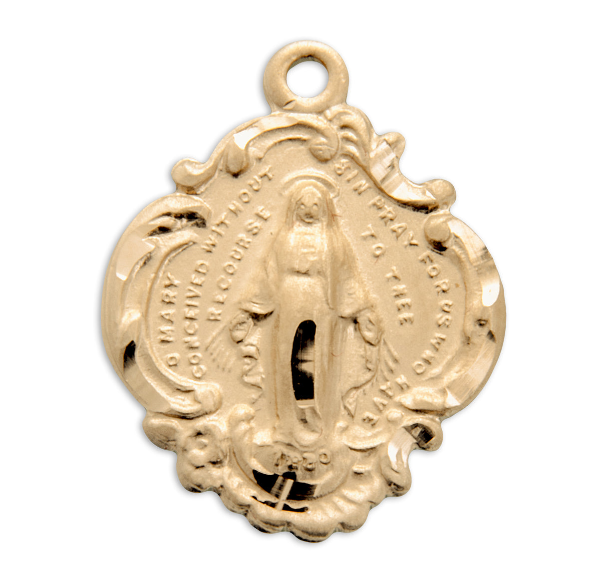 Gold Over Sterling Silver Miraculous Medal Necklace | 16kt Gold Plated .925 Silver