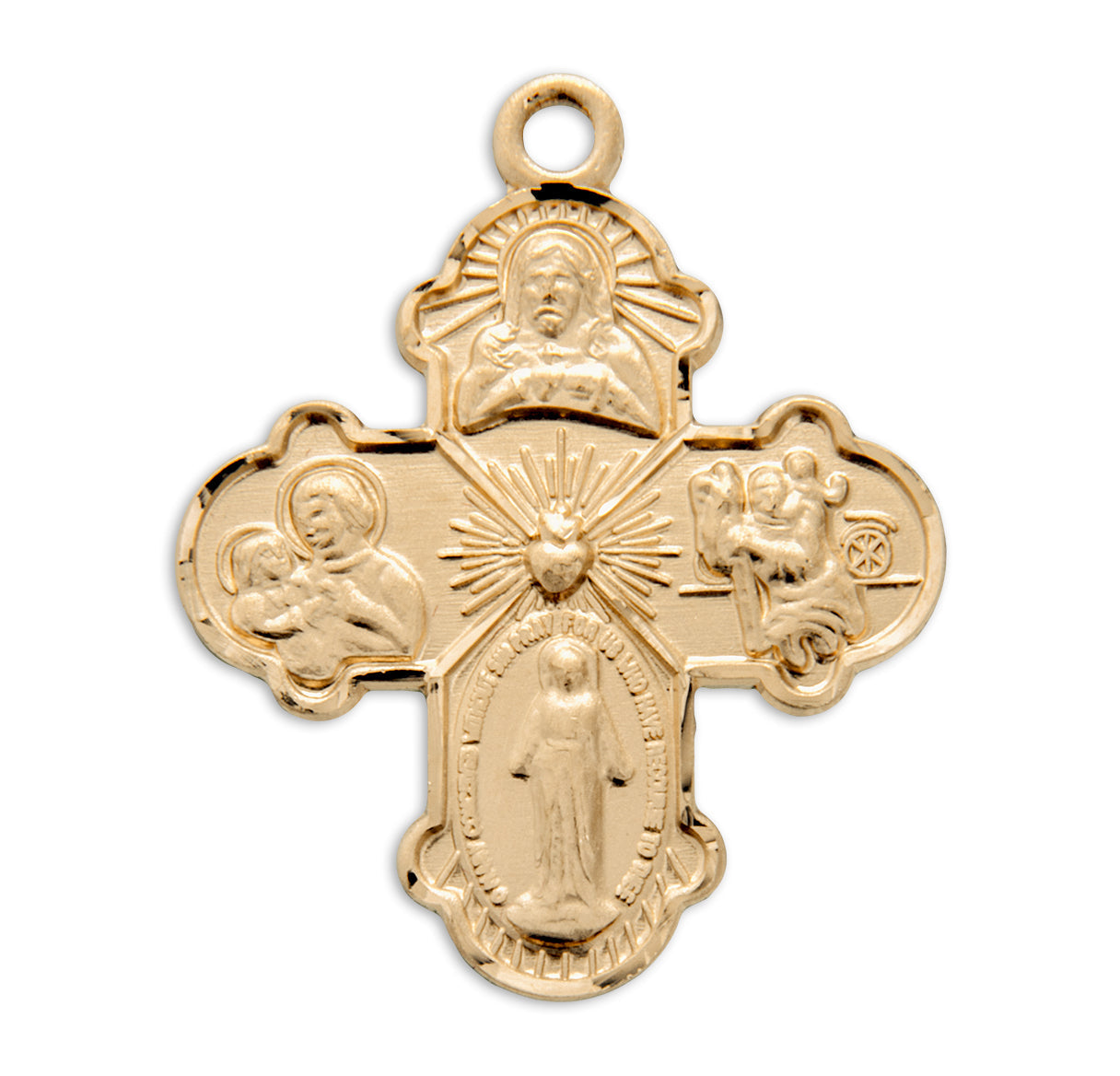 Gold Over Sterling Silver Four-Way Medal Necklace | 16kt Gold Plated .925 Silver