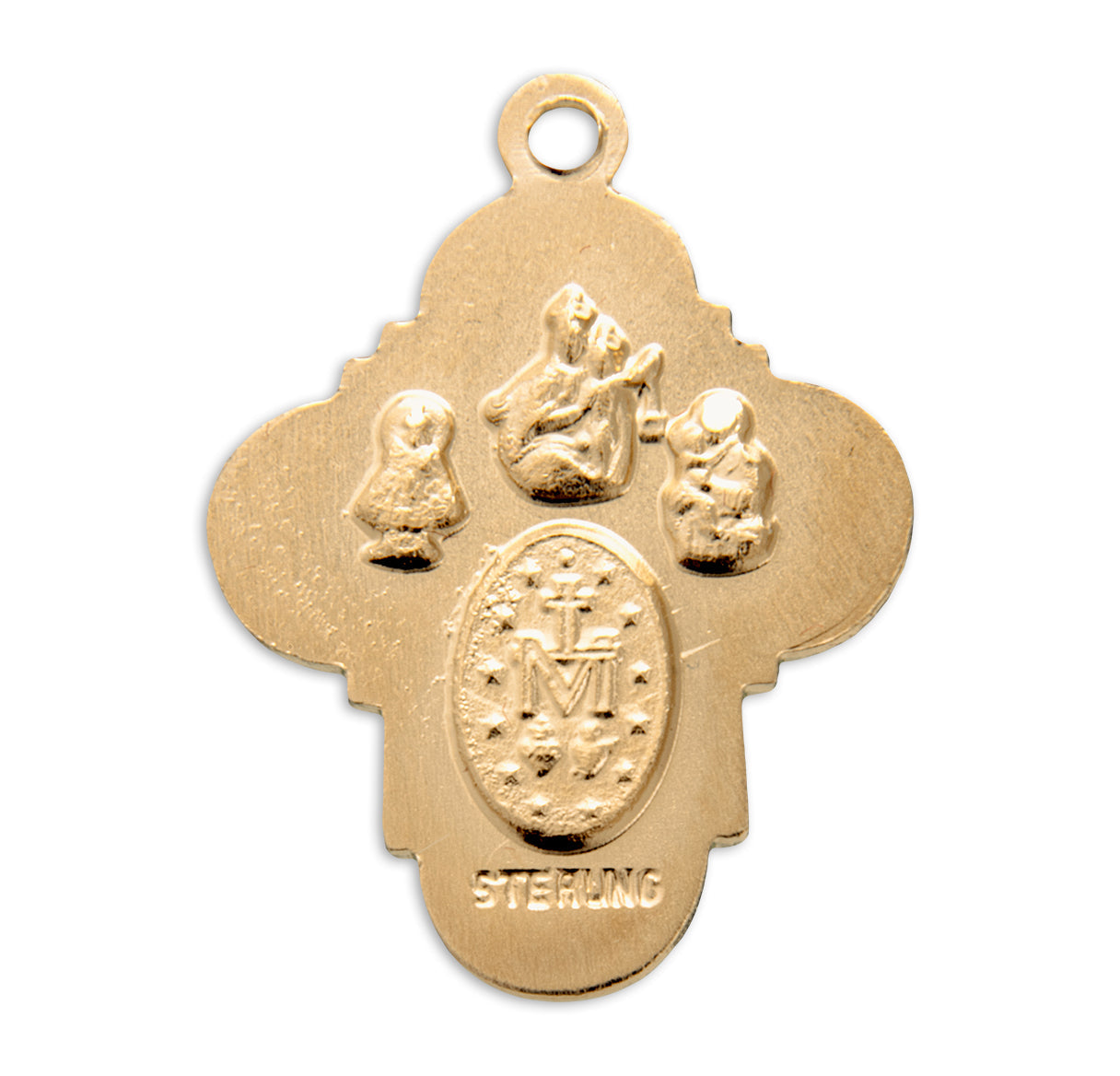 Gold Over Sterling Silver Four-Way Medal Necklace | 16kt Gold Plated .925 Silver