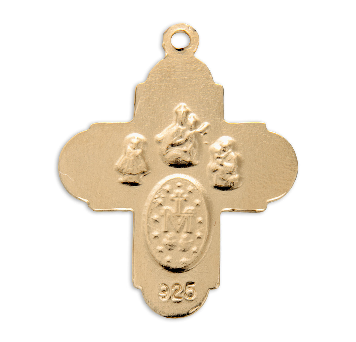 Gold Over Sterling Silver Four-Way Medal Necklace | 16kt Gold Plated .925 Silver
