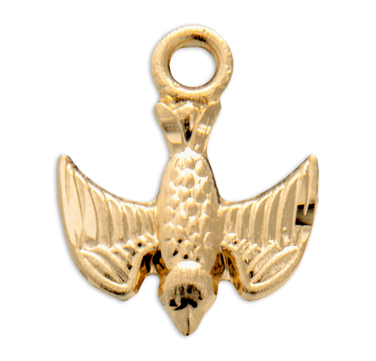 Holy Spirit Gold Over Sterling Silver Medal Necklace | 16kt Gold Plated .925 Silver