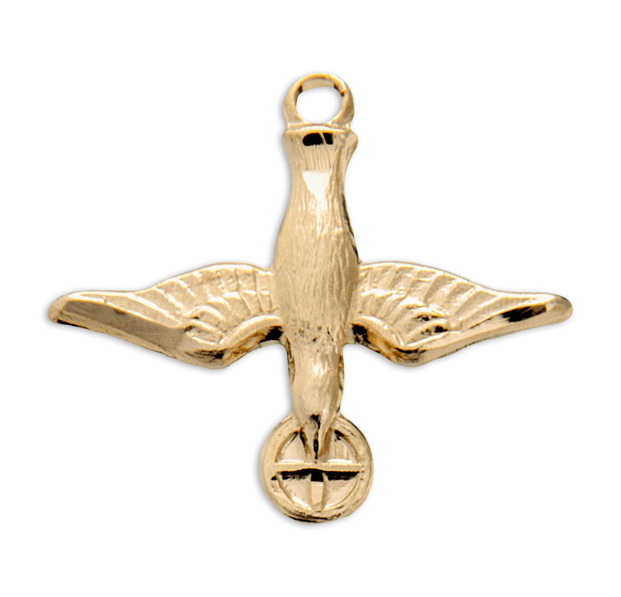 Holy Spirit Gold Over Sterling Silver Medal Necklace | 16kt Gold Plated .925 Silver