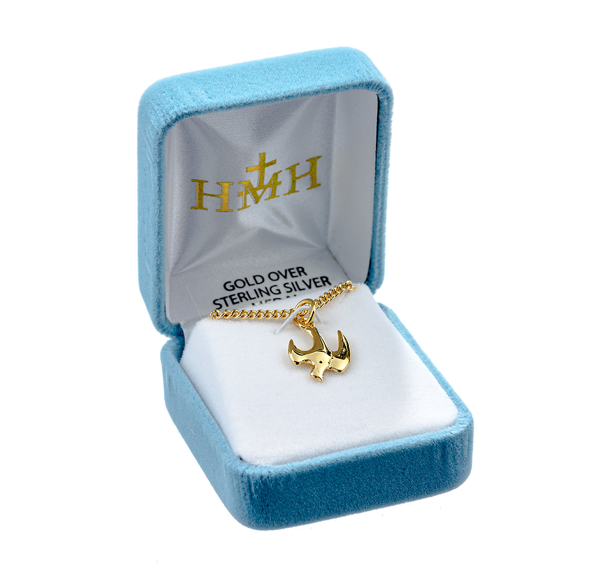 Holy Spirit High Polished Gold Over Sterling Silver Medal Necklace | 16kt Gold Plated .925 Silver