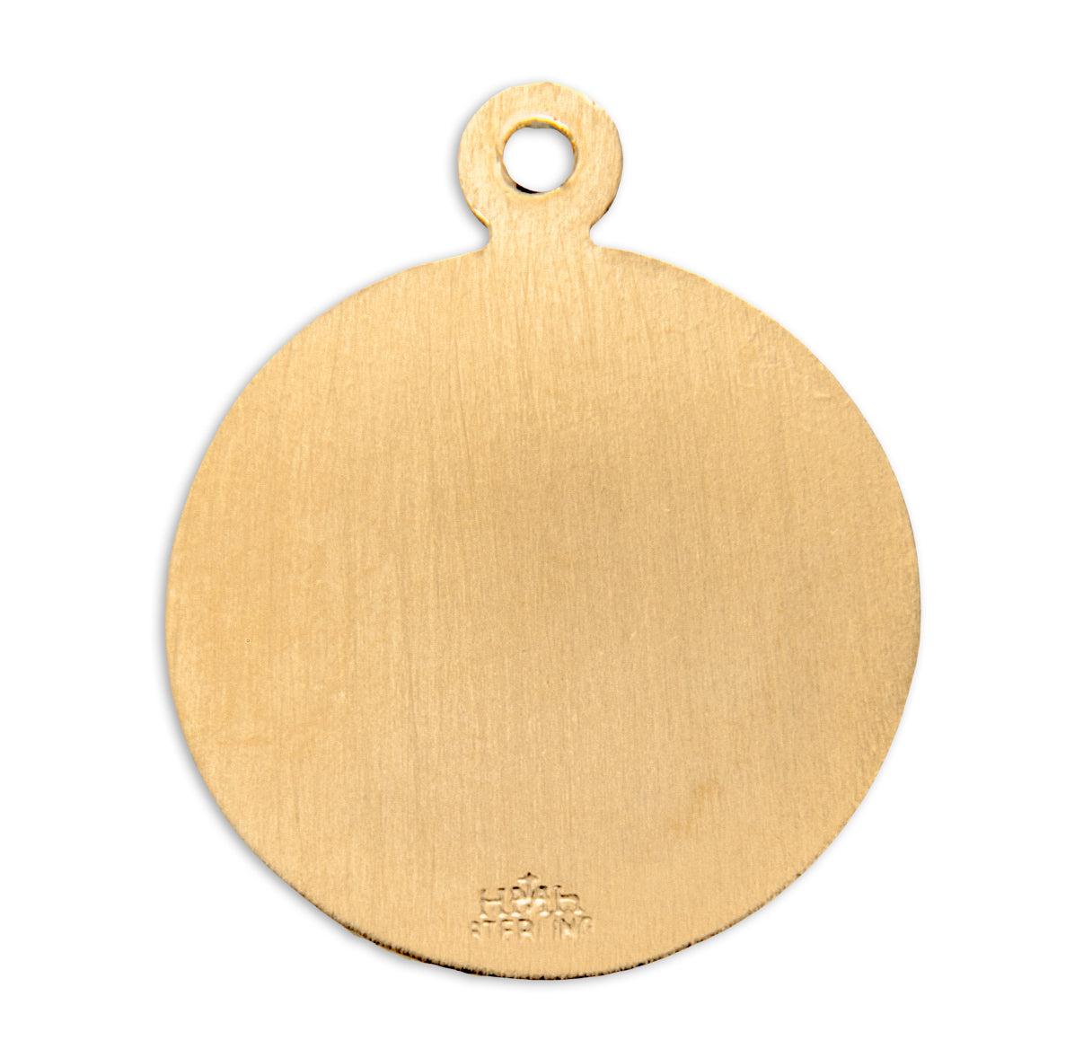 Guardian Angel Med Round Gold Over Sterling Silver Medal Necklace | 16kt Gold Plated .925 Silver