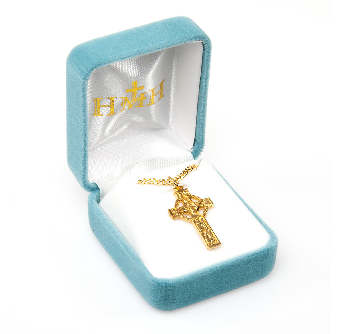 Gold Over Sterling Silver Irish Celtic Cross Necklace | 16kt Gold Plated .925 Silver