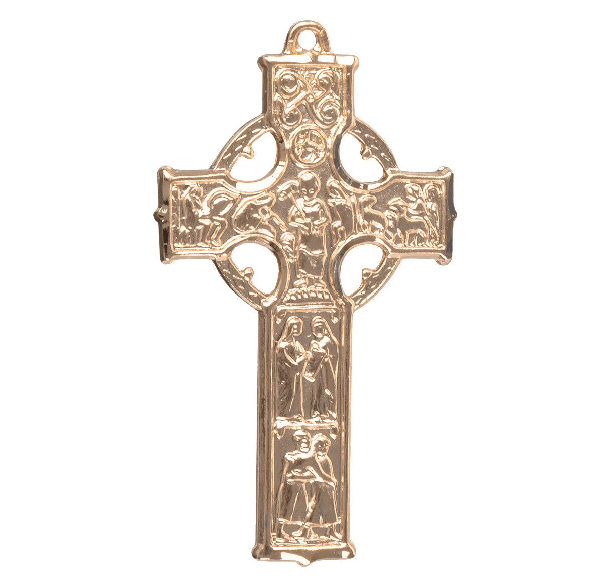 Gold Over Sterling Silver Irish Celtic Cross Necklace | 16kt Gold Plated .925 Silver