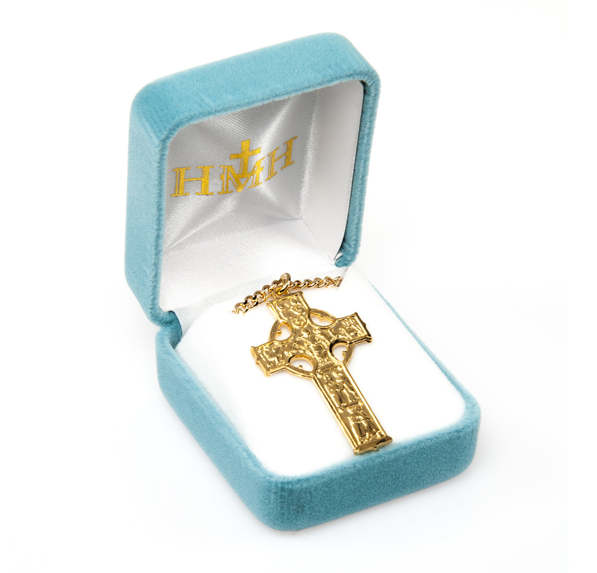 Gold Over Sterling Silver Irish Celtic Cross Necklace | 16kt Gold Plated .925 Silver