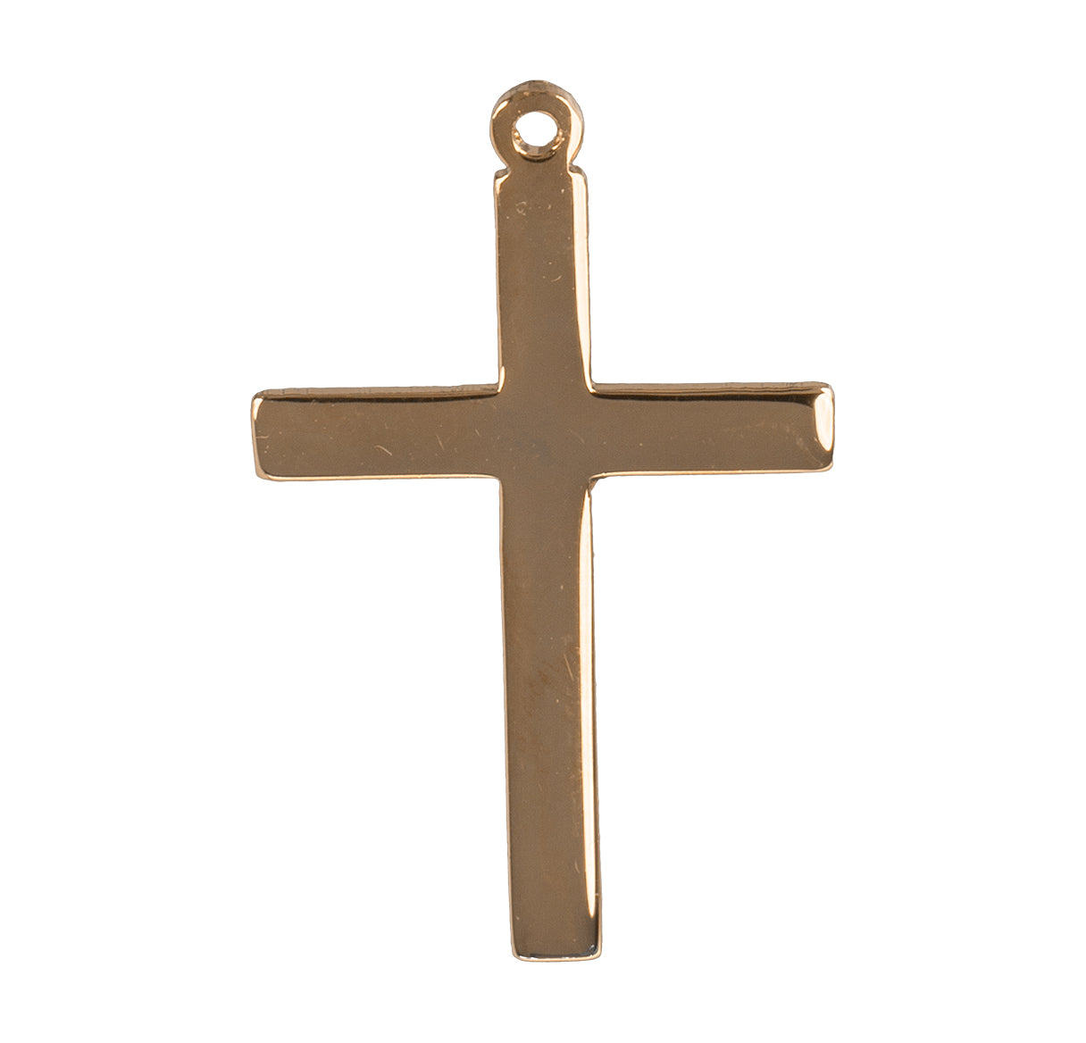 Gold Over Sterling Silver Plain Cross Necklace | 16kt Gold Plated .925 Silver
