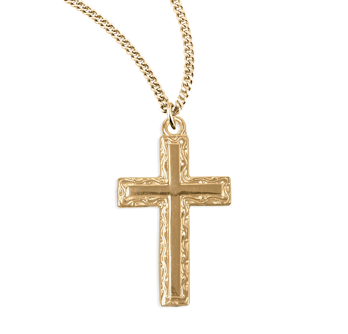 Gold Over Sterling Silver Cross Necklace | 16kt Gold Plated .925 Silver