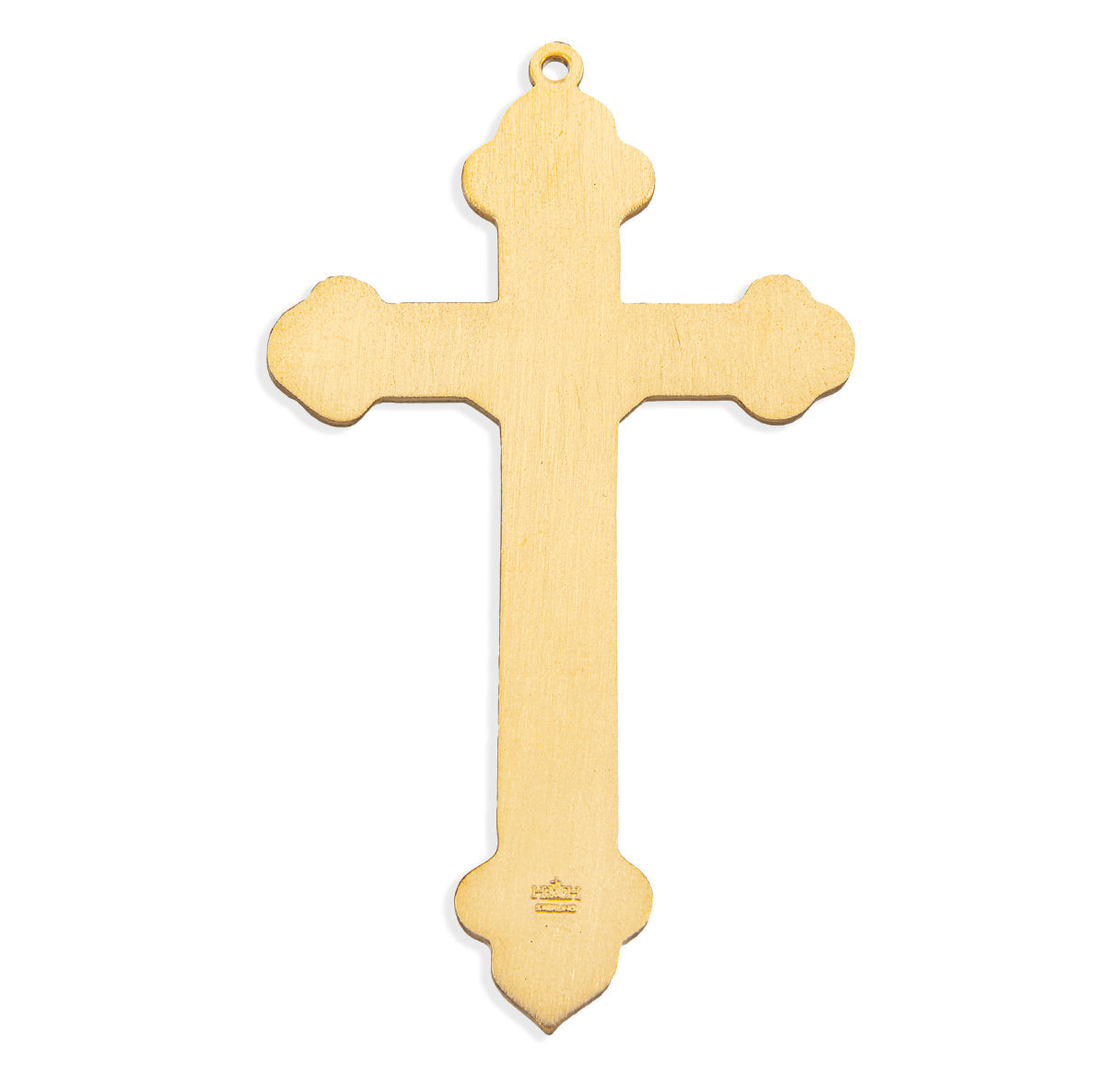 Gold Over Sterling Silver Fancy Crucifix with Vine Patterns Necklace | 16kt Gold Plated .925 Silver