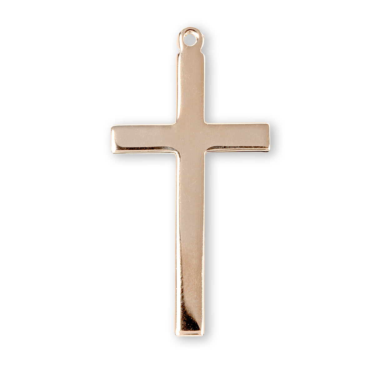 Gold Over Sterling Silver High Polished Cross Necklace | 16kt Gold Plated .925 Silver