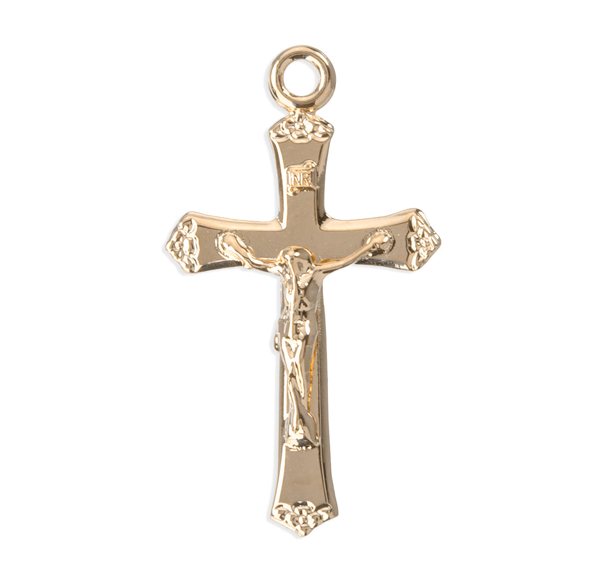 Gold Over Sterling Silver Crucifix Necklace | 16kt Gold Plated .925 Silver