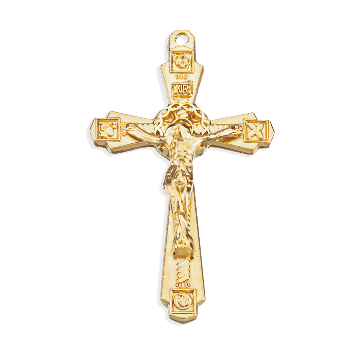 Gold Over Sterling Silver Crucifix Necklace | 16kt Gold Plated .925 Silver