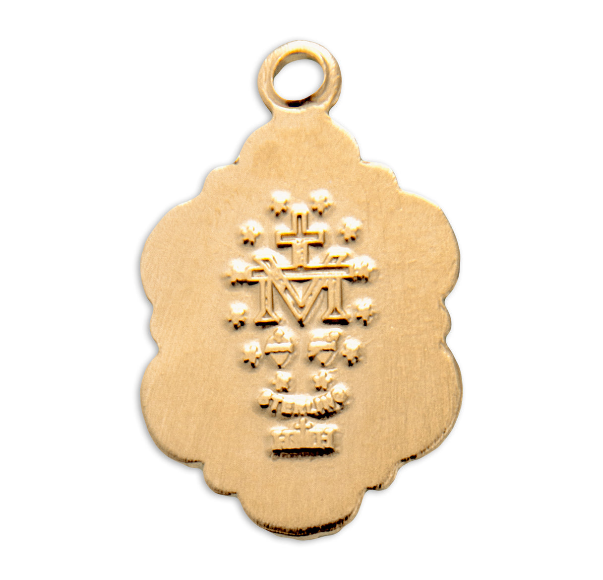 Gold Over Sterling Silver Oval Miraculous Medal Necklace | 16kt Gold Plated .925 Silver